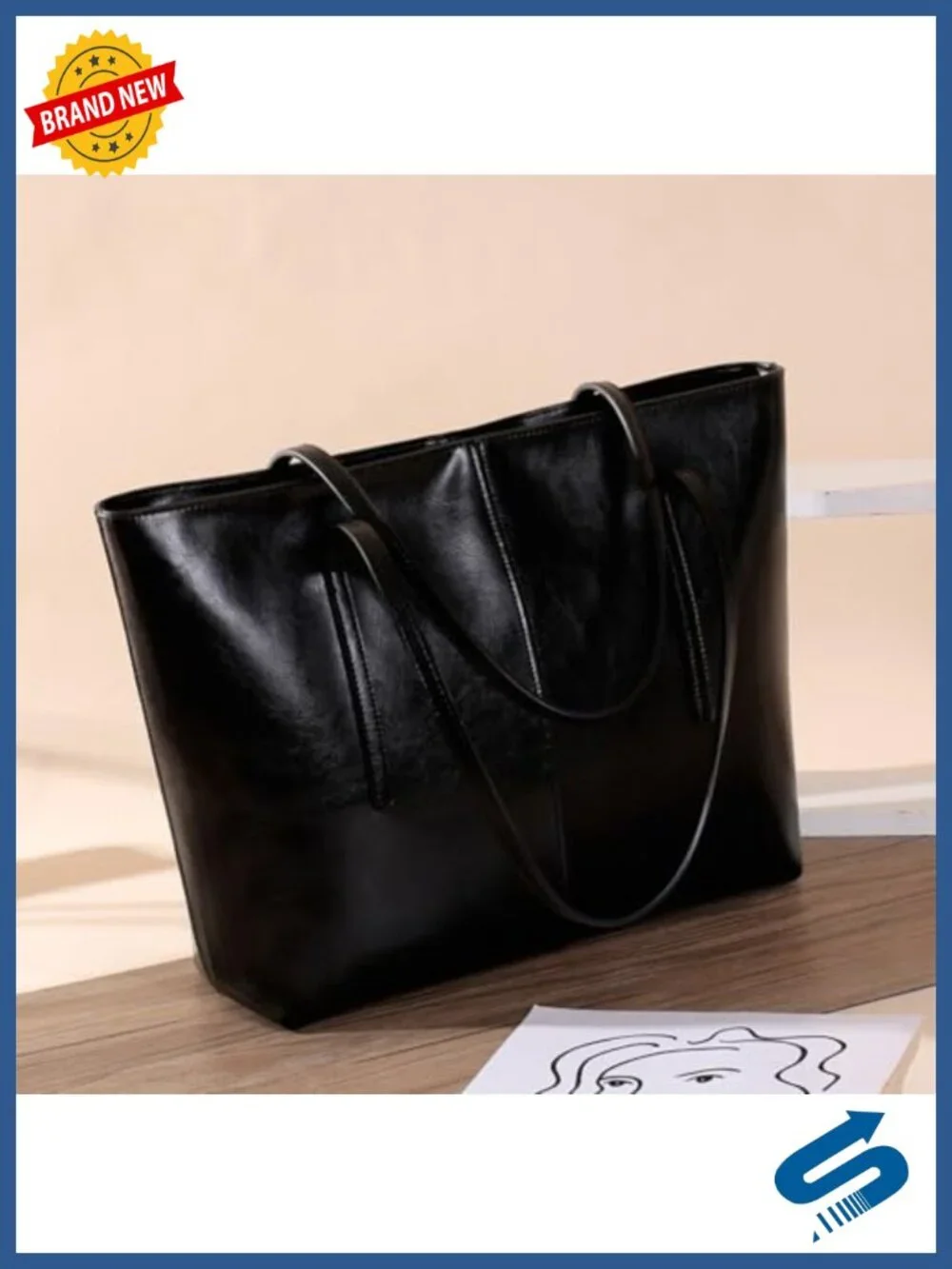 Vintage Genuine Leather Zipper Tote Bag for Women Cowhide Large Work Handbag